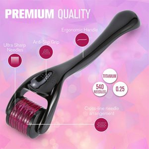 Premium Derma Roller 540 Titanium .25mm Micro Needles, Includes Storage Case By NexGenSkin - Image 4
