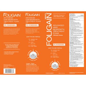FOLIGAIN MINOXIDIL 5% HAIR REGROWTH FOAM For Men (6 fl oz) 177ml 3 Month Supply - Image 2